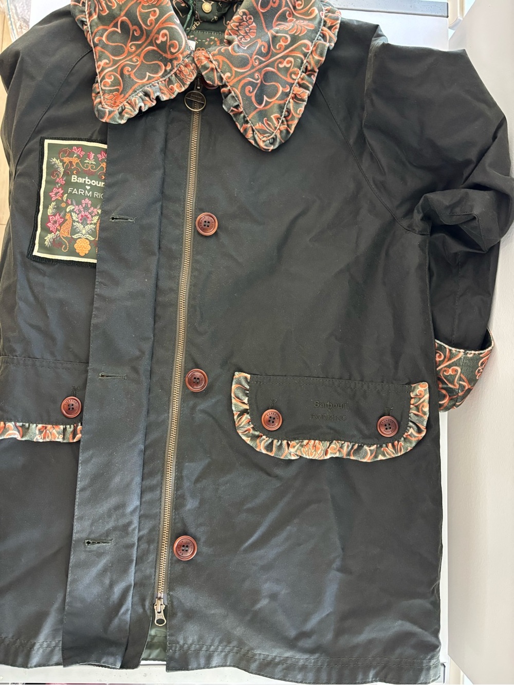 Anthropologie Barbour x FARM RIO Maria-Clara Waxed Jacket - Picture 10 of 15